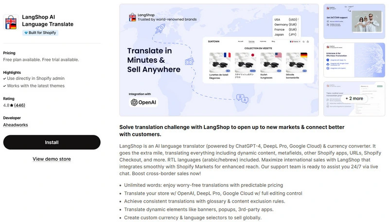 LangShop-Shopify-translation-engine