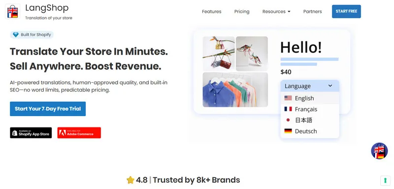 langshop homepage review langshop