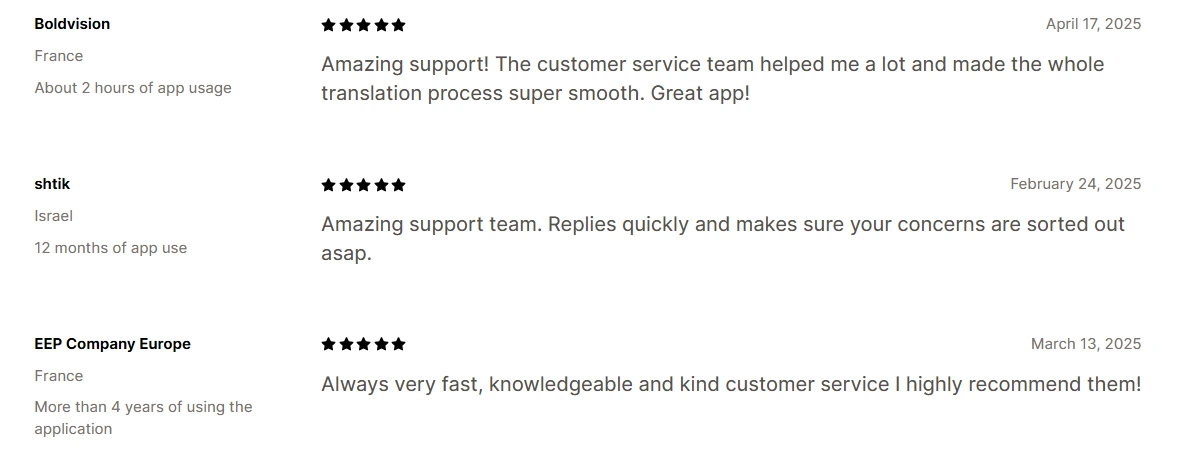 positive-reviews-on-langify-customer-support