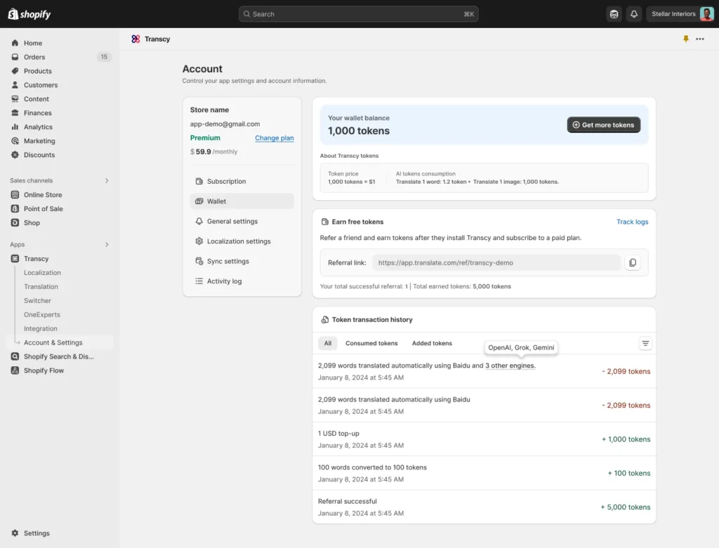 Account-Token-Wallet