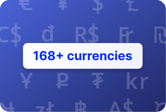 Convert Up to 168+ Currencies